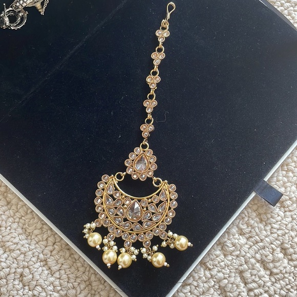 Antique Kundan & Pearl Jewelry Set NWOT - Picture 3 of 7